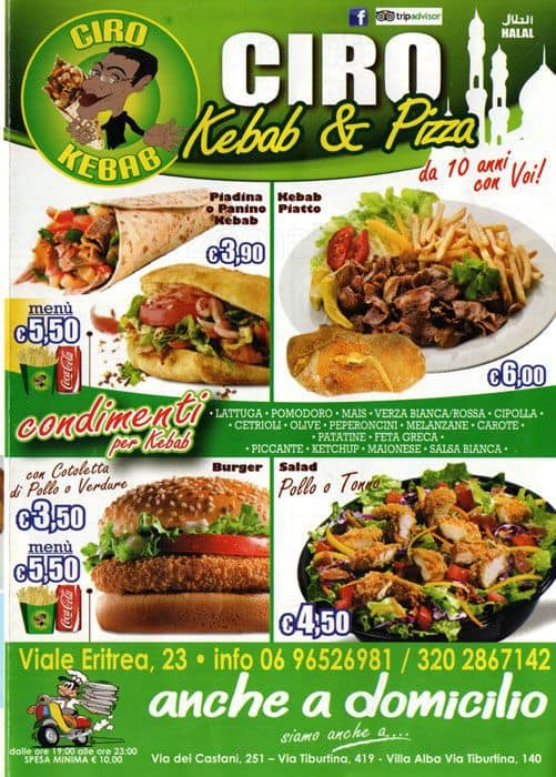 Menu di Ciro Kebab 