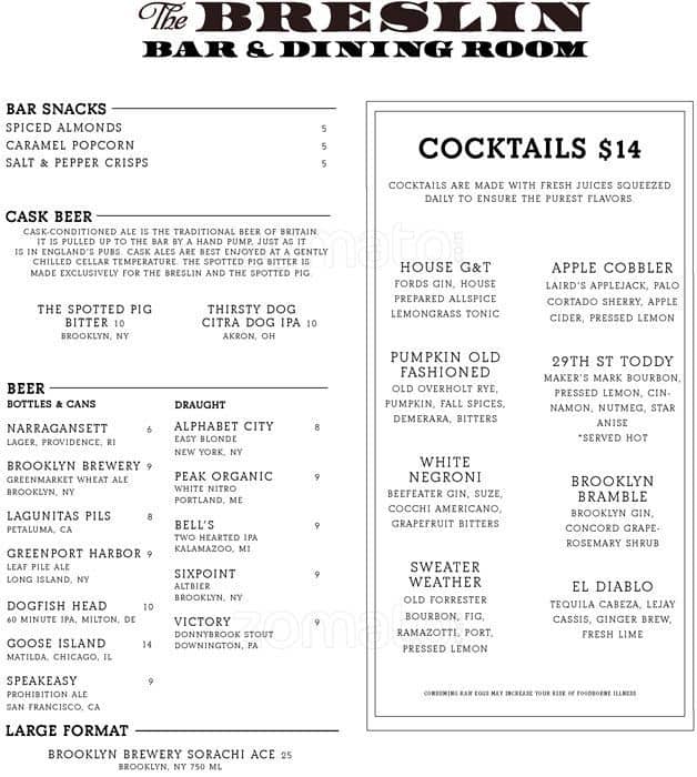 The Breslin For Gramercy New York City The Breslin