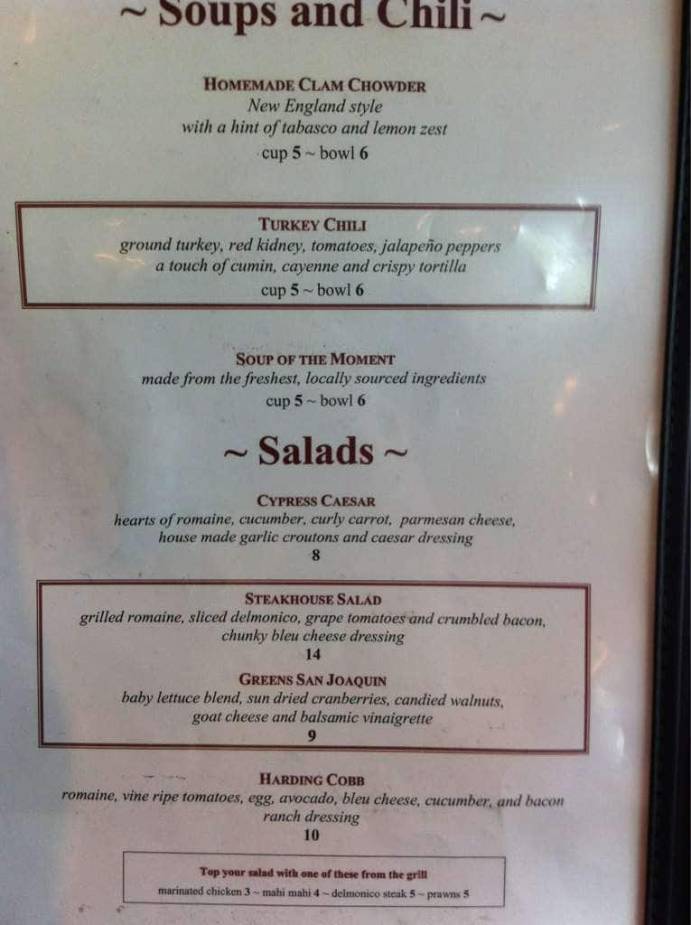 Cypress Grill at TPC Harding Park Menu Urbanspoon/Zomato