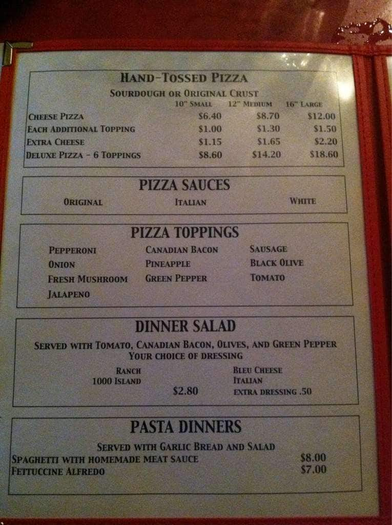 Pizza Barn Menu Menu For Pizza Barn Cedar City Cedar City