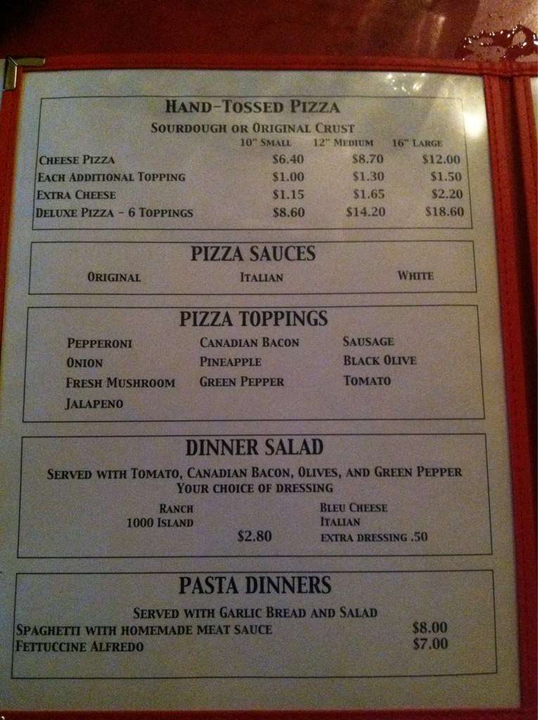 Pizza Barn Menu Menu For Pizza Barn Cedar City Cedar City