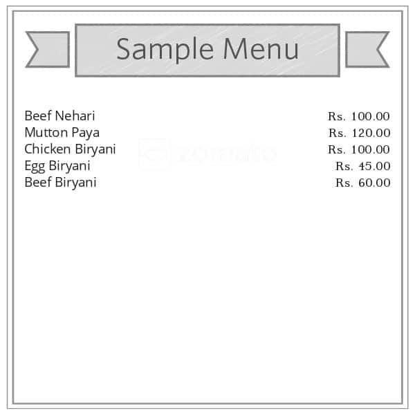 New Arafat Restaurant menu