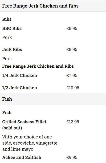 Negril menu