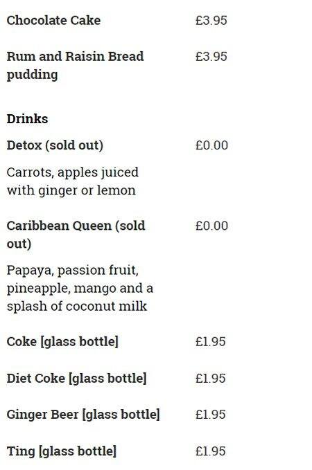 Negril menu