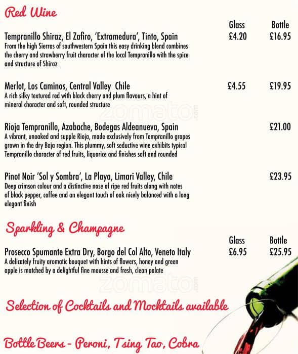 Kitchen menu