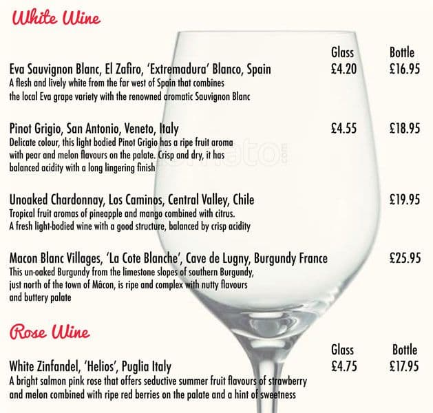 Kitchen menu