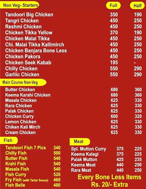 Baba Chicken Brs Nagar menu
