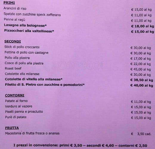 Menu di Zoppi Giuseppe e Gallotti Carlo 
