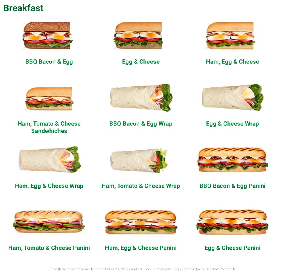 Menu at Subway fast food, Newstead, shop 1/12 Commercial Rd