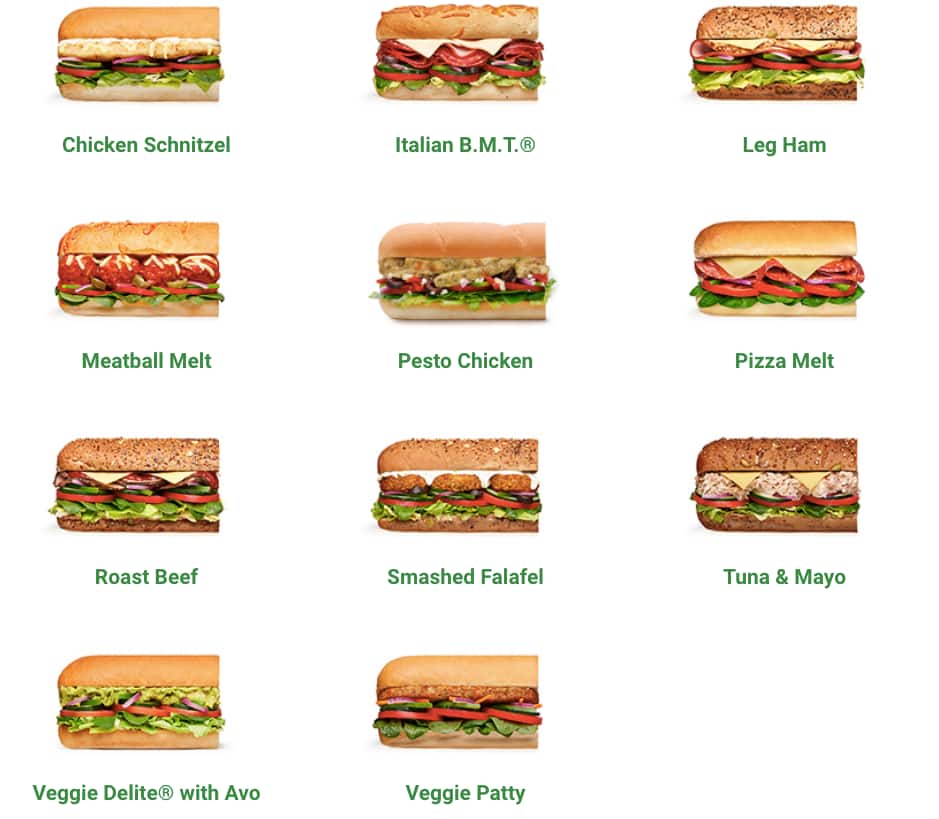 Menu at Subway fast food, Newstead, shop 1/12 Commercial Rd