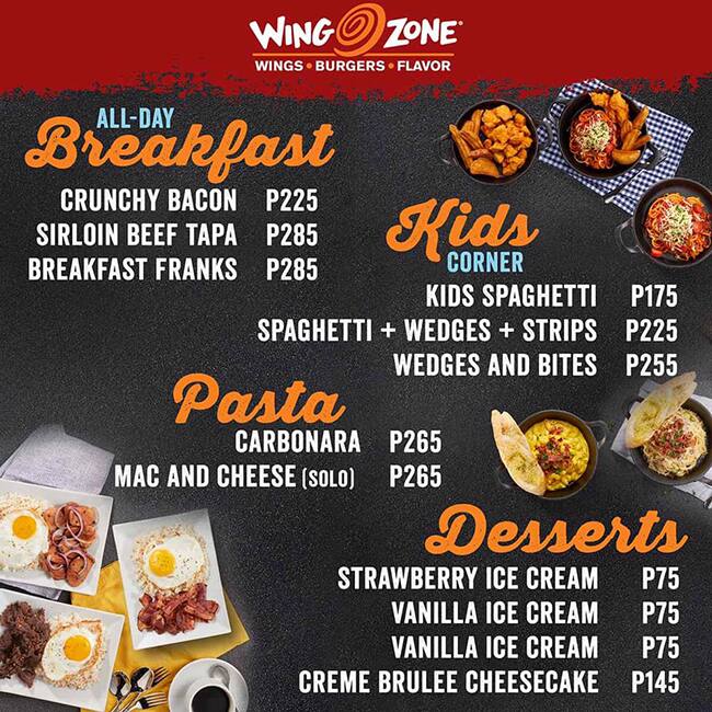 Menu at Wing Zone - Araneta Coliseum fast food, Quezon City