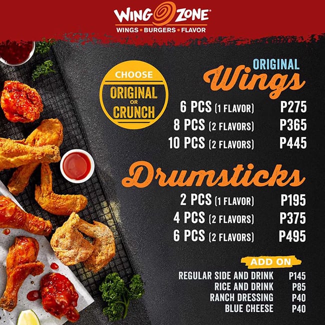 wing zone menu pensacola