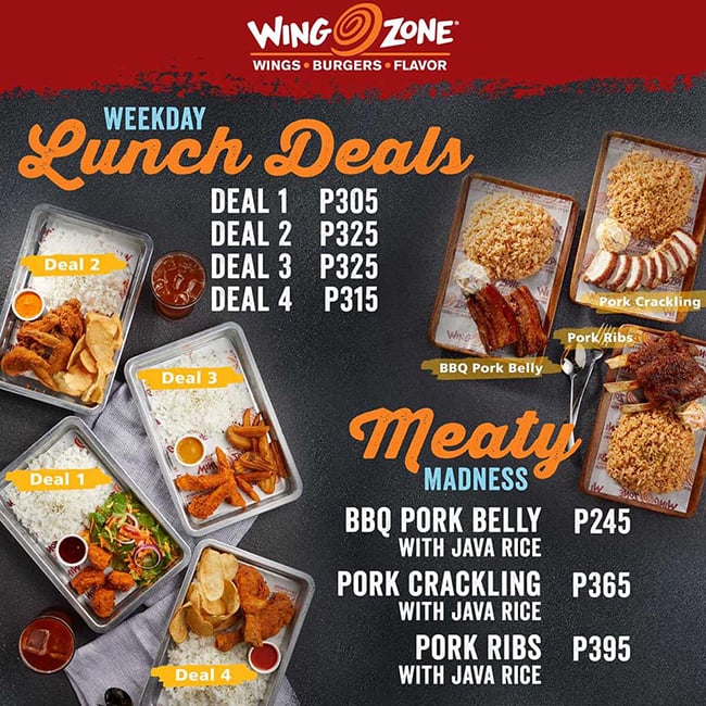 Menu at Wing Zone - Araneta Coliseum fast food, Quezon City