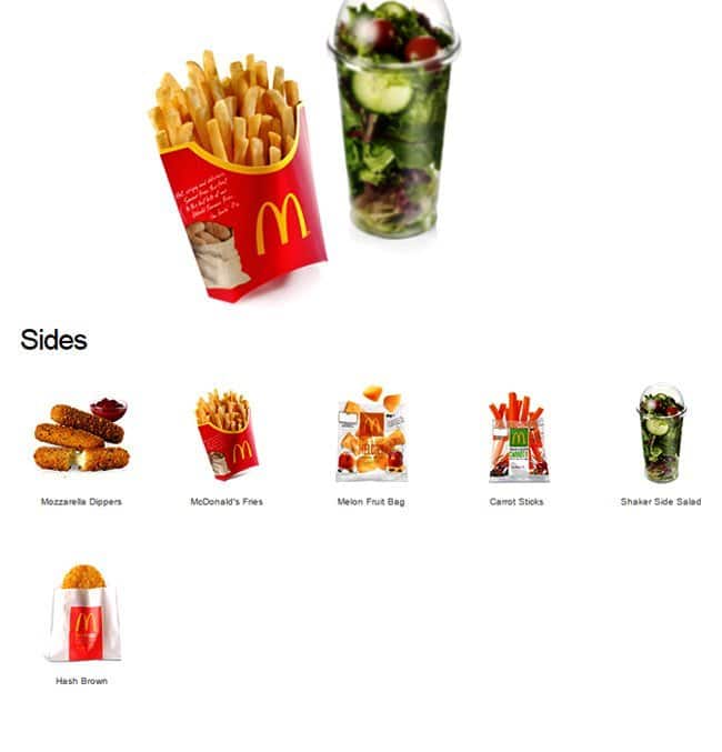 Menu at McDonald's restaurant, London, 43 Waterloo Road