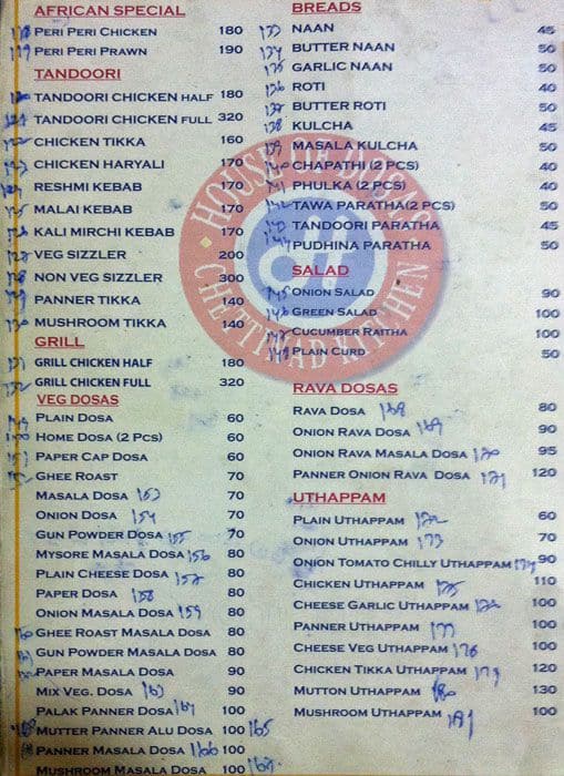 Menu at House of Dosa, Chennai, +JM7