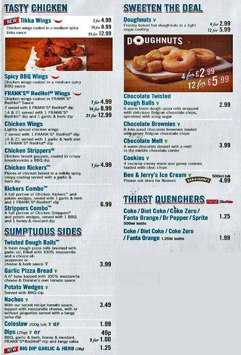 Domino's Pizza - Manchester - Didsbury menu