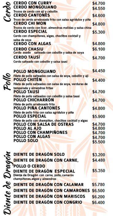 Chi Mon menu