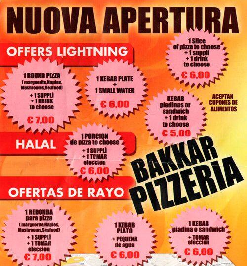 Menu di Bakkar Pizzeria 