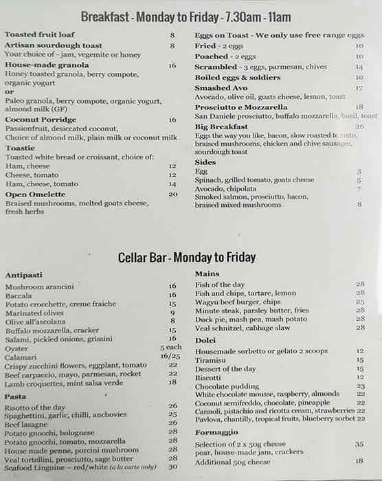 Menu at Cecconi's Flinders Lane Restaurant & Cellar Bar, Melbourne, 61