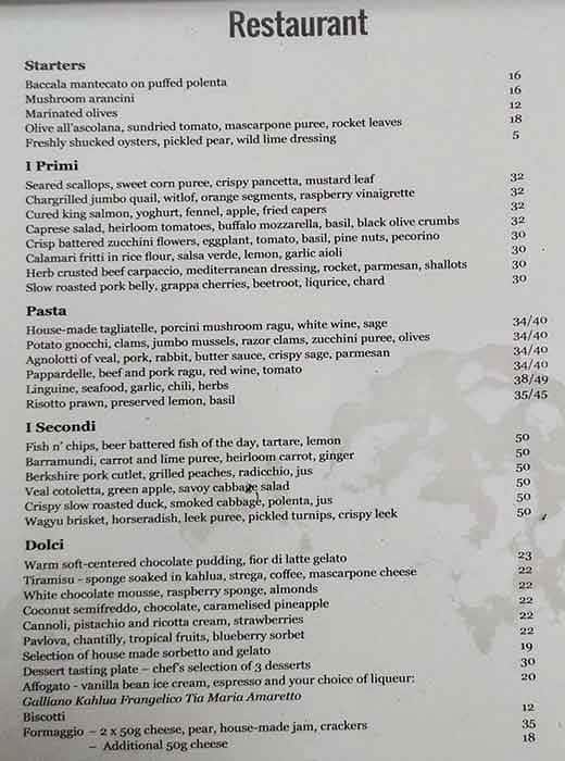 Menu at Cecconi's Flinders Lane Restaurant & Cellar Bar, Melbourne, 61