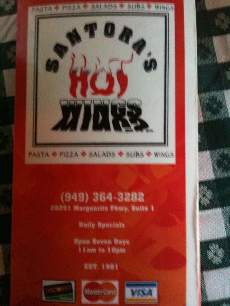 Santora's Pizza Subs & Wings Menu Urbanspoon/Zomato