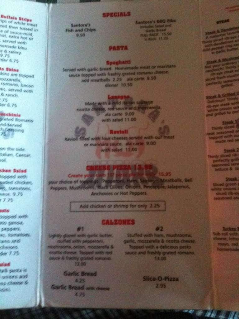 Santora's Pizza Menu West Seneca at Scott Dixon blog