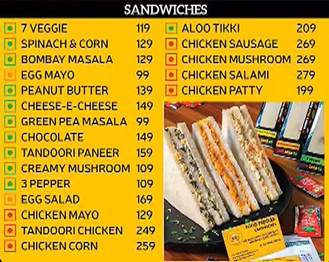 Food Peddler Sandwiches menu