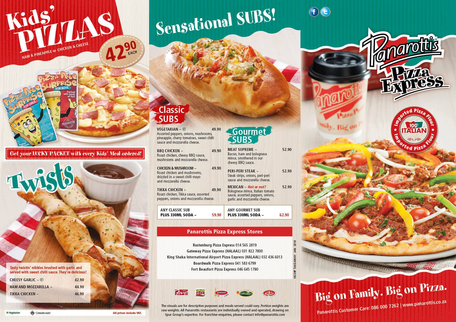 Panarottis Pizza Express Menu, Menu for Panarottis Pizza Express, Umhlanga, Durban Zomato SA