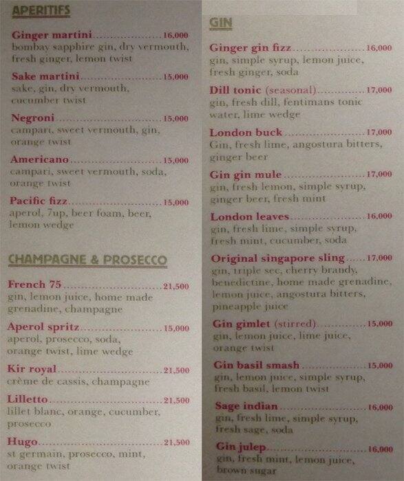 Dragon Fly Menu, Menu for Dragon Fly, Gemmayze, Beirut District