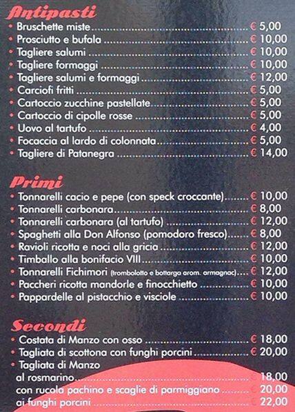 Menu di Fichimori 