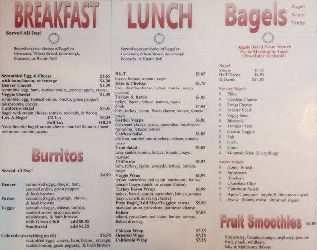 Bagel Stop Menu, Menu for Bagel Stop, Parker, Denver Urbanspoon/Zomato