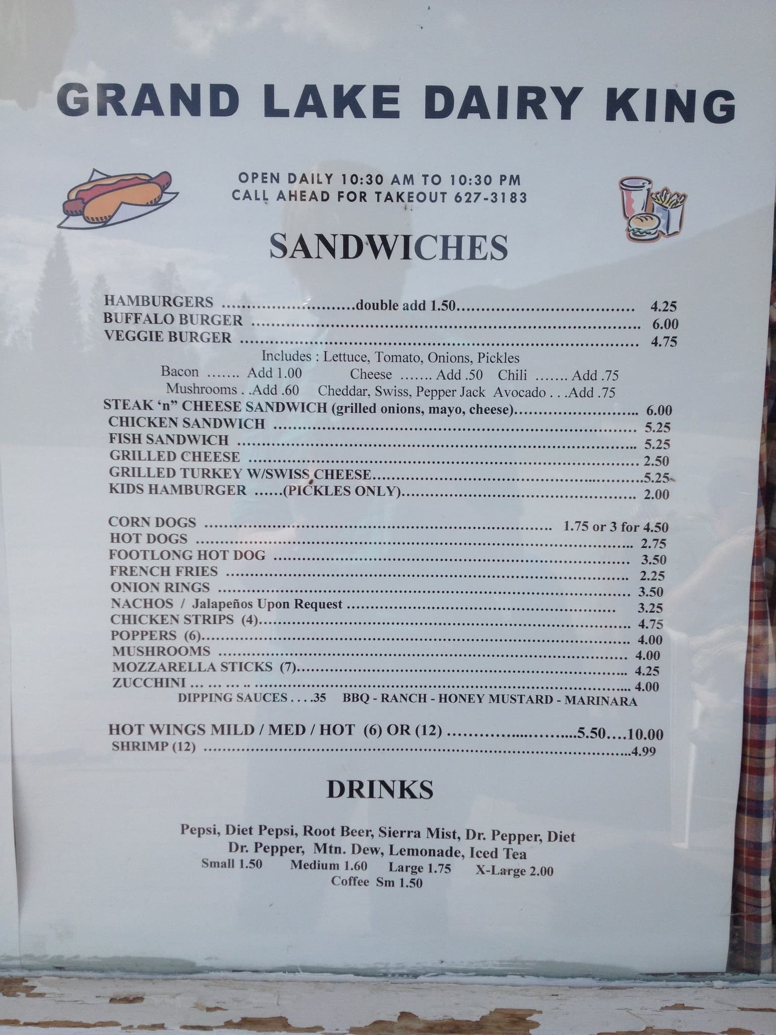 Grand Lake Dairy King Menu, Menu for Grand Lake Dairy King, Grand Lake
