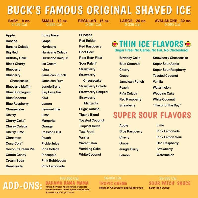 Menu at Bahama Buck's Draper pub & bar, Draper