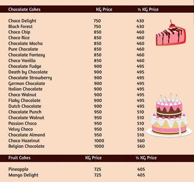 Cake World, Thiruvananthapuram, YMR Jct - Restaurant menu and reviews