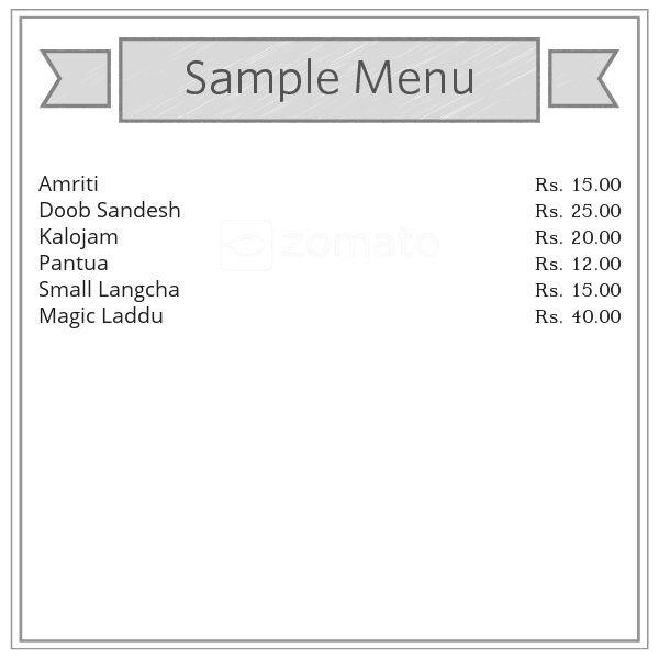 Balaram Mullick & Radharaman Mullick menu