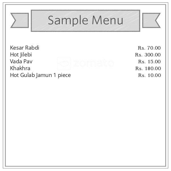 Rjab Menu Menu at Rawal Jalebi, Bengaluru