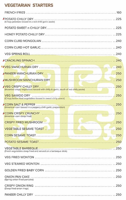 Chinese Room menu