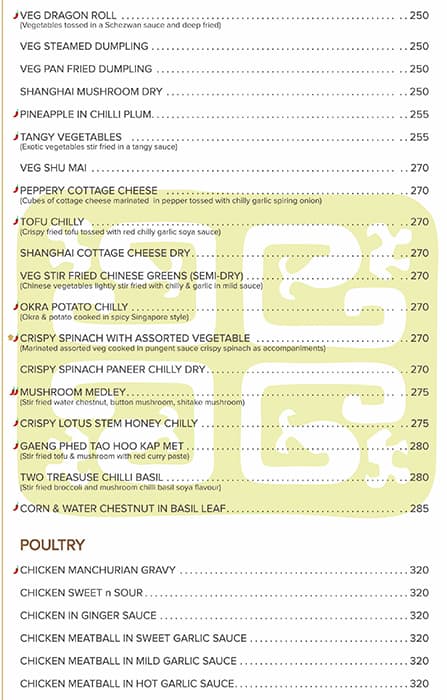 Chinese Room menu