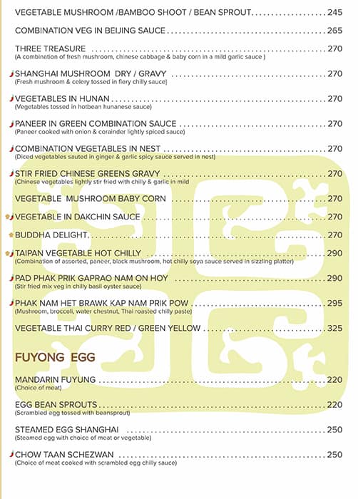 Chinese Room menu