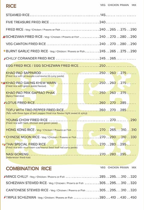 Chinese Room menu