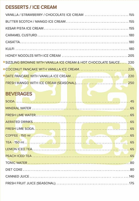 Chinese Room menu