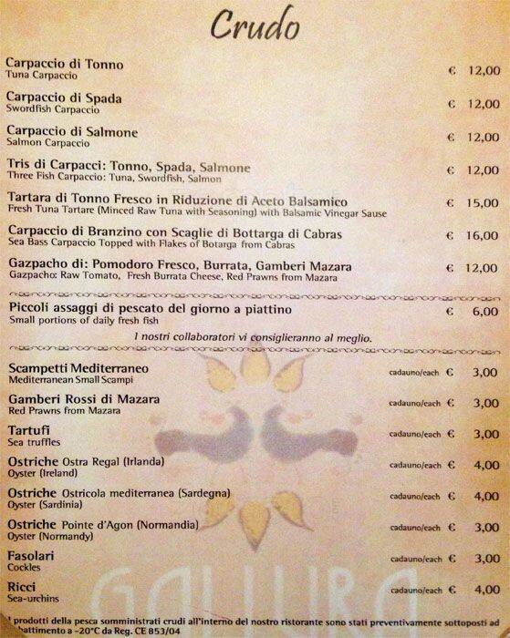 Gallura A Milano Foto Del Menu Con Prezzi Zomato Italia