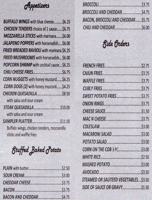 Tasty Restaurant menu, Menu restauracji Tasty Restaurant, Ridgewood