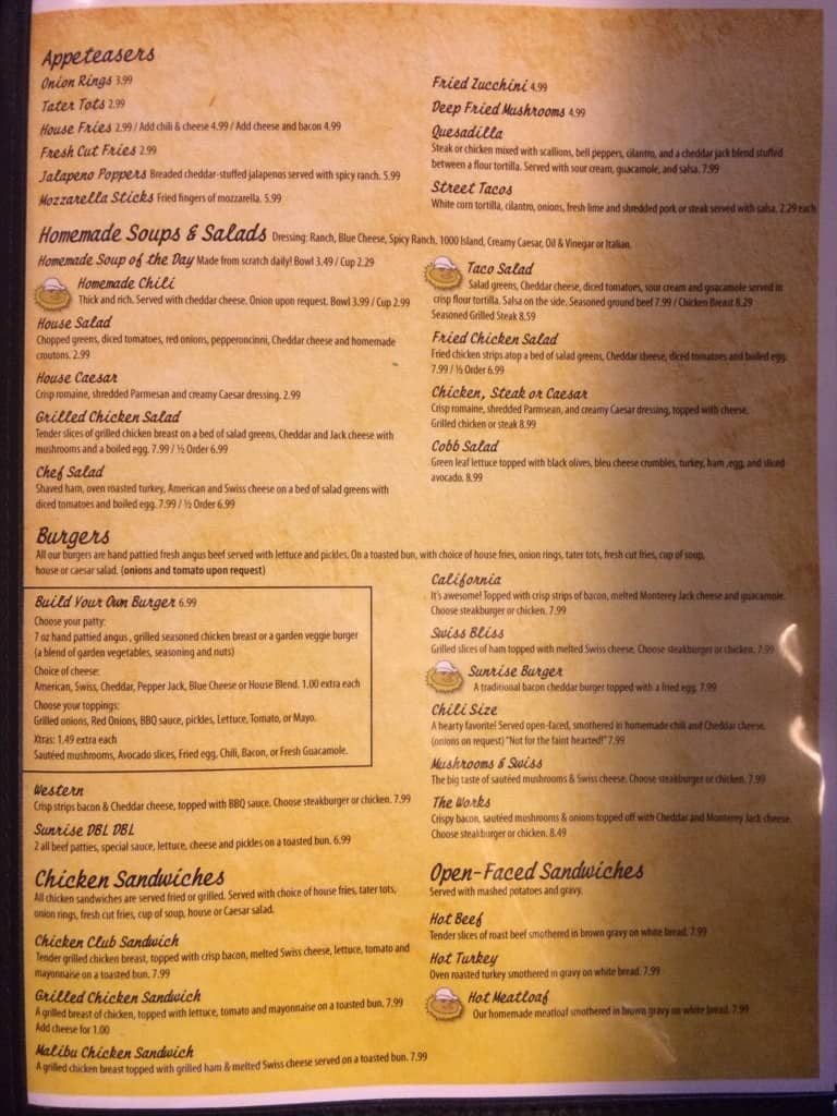 Menu at Huck House Brunchette cafe, Garden City