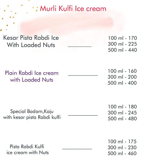 Murli Kulfi Ice Cream menu