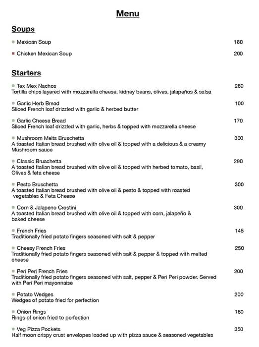 Menu of Pastry Coffee N Conversation, Siripuram, Vizag