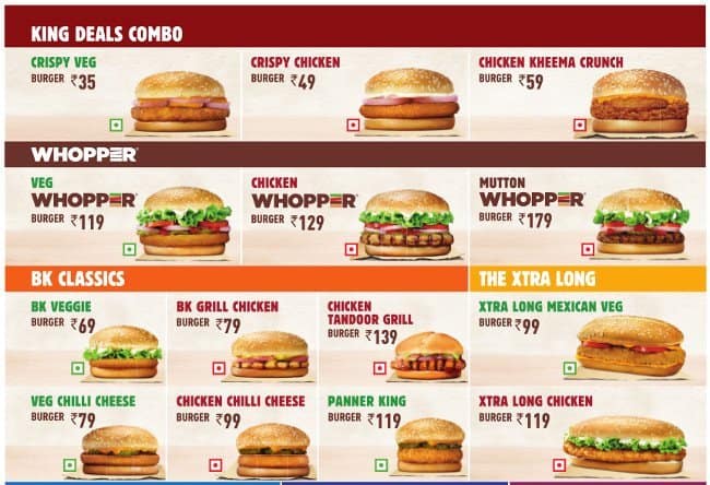 burger king recent menu