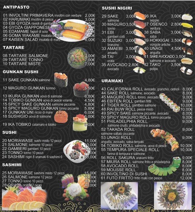Menu di Sakura Sushi Restaurant 