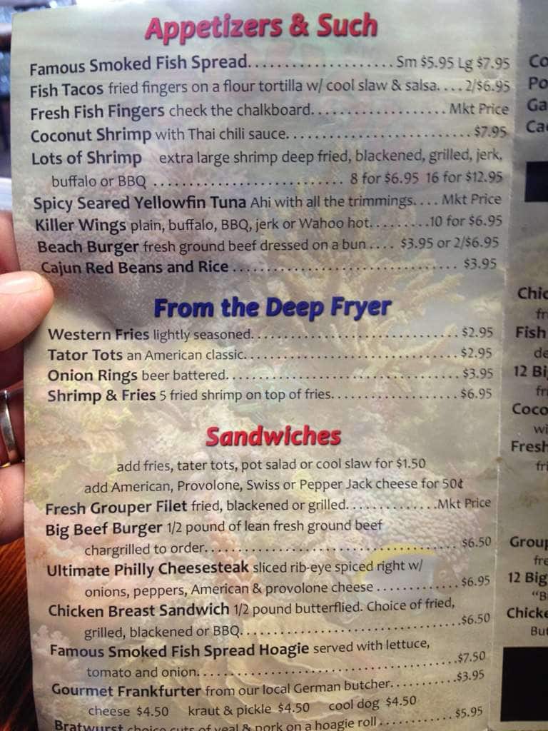 wahoo fish menu