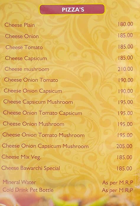 Bawarchi menu